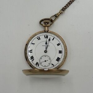 VTG 1915 Hamilton 956 Antique Pocket Watch 16s 17j Gold Filled Lancaster + Chain